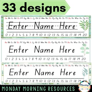 Editable Desk Name Tags - Student Desk Name Model Labels - Eucalyptus Class Decor Back to School - image 2 of 4