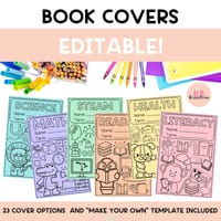 Editable Book Covers - Print and Go book lavels for all subejcts! - thumbnail 1 of 4