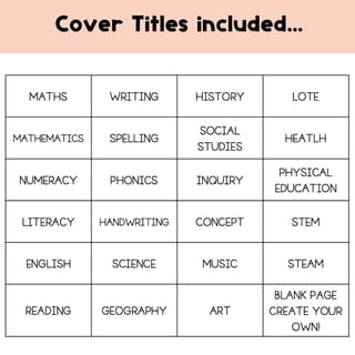 Editable Book Covers - Print and Go book lavels for all subejcts! - image 4 of 4