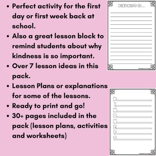 Student Wellbeing | Kindness Activity Pack | Lessons and Printable Worksheets! - image 2 of 3