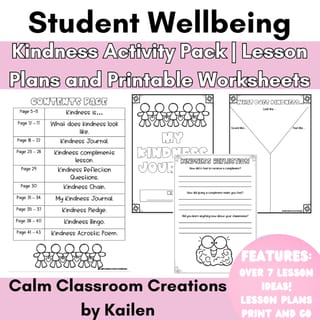 Student Wellbeing | Kindness Activity Pack | Lessons and Printable Worksheets! - image 1 of 3