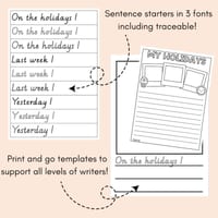 Holiday Recount Writing Template and Sentence Starters - thumbnail 2 of 3