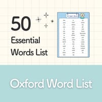 50 Essential Words List - Oxford Word List
