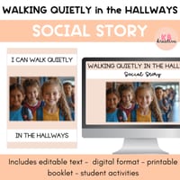 Social Story - Walking Quietly in the Hallway - editable pack!