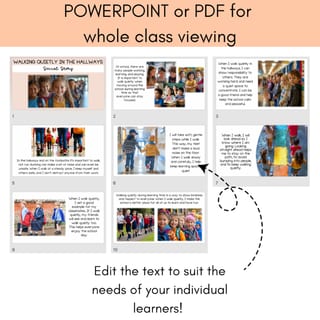 Social Story - Walking Quietly in the Hallway - editable pack! - image 2 of 4