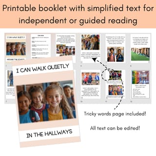 Social Story - Walking Quietly in the Hallway - editable pack! - image 3 of 4