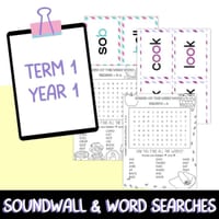 Soundwall & Word Searches - Term 1 Year 1 (Soundwaves) - thumbnail 1 of 4