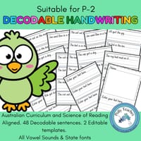 DECODABLE SENTENCE HANDWRITING PRACTICE for PP-Y2 - thumbnail 1 of 7