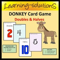 NUMBER FACTS - Doubles and Halves - DONKEY Card Game - thumbnail 1 of 1