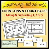 NUMBER FACTS Game - Count Ons and Count Backs - BINGO - 2 Sets/10 Boards per Set + Screener - thumbnail 1 of 1