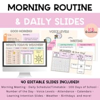 Morning Meeting Slides - Digital Daily Routine - Editable