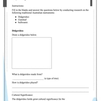 Australian Instrument Research Worksheet - thumbnail 1 of 1