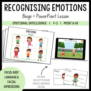 Identifying emotions and feelings - body language | Bingo + PowerPoint + Posters - image 1 of 3