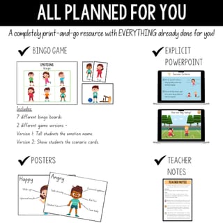 Identifying emotions and feelings - body language | Bingo + PowerPoint + Posters - image 2 of 3