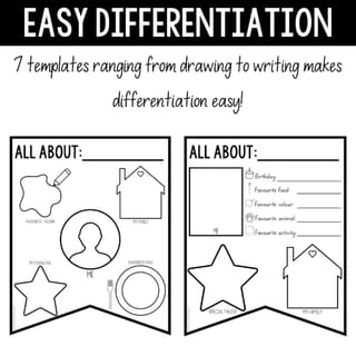 F-2 Back to school | All about me bunting | Activity + Slides - image 3 of 4