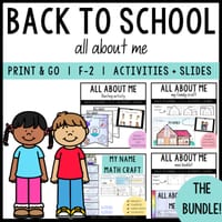 F-2 Back to school | All about me BUNDLE! | Activities + Slides - thumbnail 1 of 4