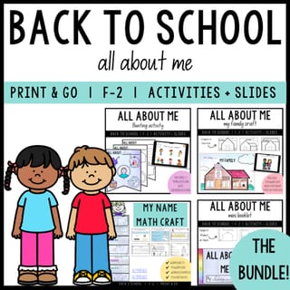 F-2 Back to school | All about me BUNDLE! | Activities + Slides - image 1 of 4