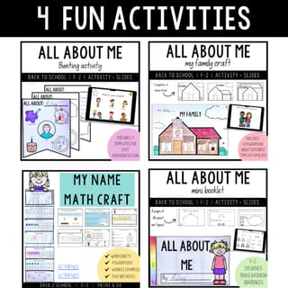 F-2 Back to school | All about me BUNDLE! | Activities + Slides - image 2 of 4