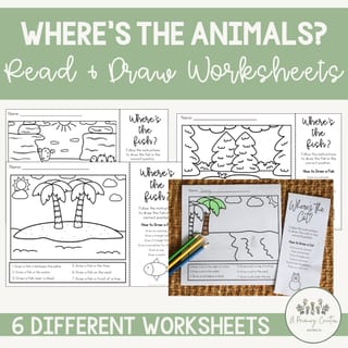 Math Positional Language & Location Cut & Paste & Drawing Worksheets - image 3 of 4