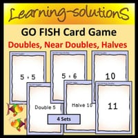 Number Facts Game for Doubles, Near Doubles and Halves - GO FISH - 4 Sets - thumbnail 1 of 1