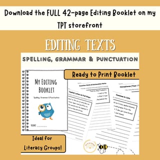 FREEBIE: Punctuation and Grammar Editing Texts Worksheets Years 2-3 - image 3 of 3