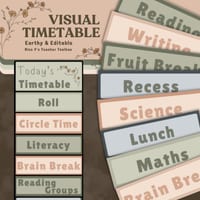 Earthy Visual Timetable - EDITABLE!