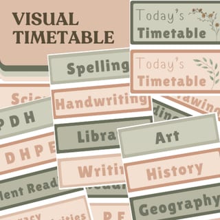 Earthy Visual Timetable - EDITABLE! - image 2 of 3