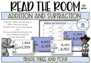 Addition and Subtraction Read the Room Activity for Grades 3 and 4 - image 4 of 5