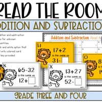 Addition and Subtraction Read the Room Activity for Grades 3 and 4 - thumbnail 5 of 5