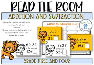 Addition and Subtraction Read the Room Activity for Grades 3 and 4 - image 5 of 5