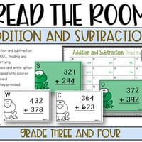 Addition and Subtraction Read the Room Activity for Grades 3 and 4 - thumbnail 2 of 5