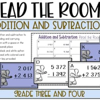 Addition and Subtraction Read the Room Activity for Grades 3 and 4 - thumbnail 3 of 5