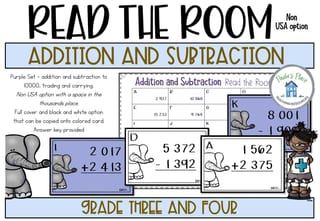 Addition and Subtraction Read the Room Activity for Grades 3 and 4 - image 3 of 5