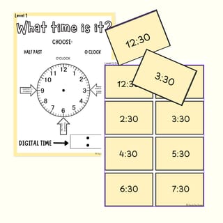 What TIME is it? O'clock, half past, quarter to/past, five minutes | Hands on activity - image 2 of 3