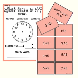 What TIME is it? O'clock, half past, quarter to/past, five minutes | Hands on activity - image 3 of 3