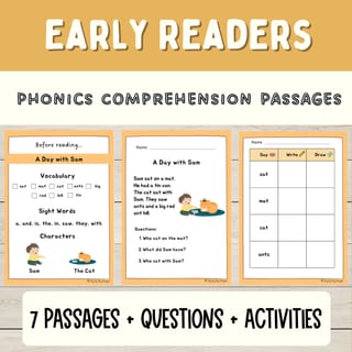 Phonics Comprehension Passages and Activities for Early Readers - image 1 of 1