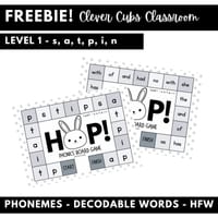 HOP! Phonics Board Game Level 1 - s, a, t, p, i, n