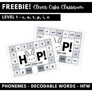 HOP! Phonics Board Game Level 1 - s, a, t, p, i, n - image 1 of 4