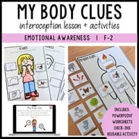 Body clues lesson for emotional awareness | Interoception PP + Activities