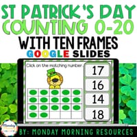 St Patrick's Day Counting 0-20 with Ten Frames - Math Google Slides Foundation - Year 1 AC9MFNO1 - thumbnail 1 of 8