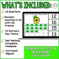St Patrick's Day Counting 0-20 with Ten Frames - Math Google Slides Foundation - Year 1 AC9MFNO1 - thumbnail 2 of 8