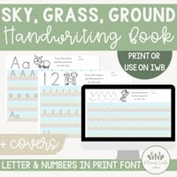 Sky Grass Ground Dirt Handwriting Tracing Practice Book - Print Font