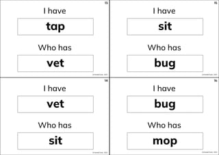 CVC Words: I Have, Who Has - image 4 of 4