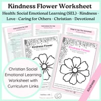 Kindness Flower Worksheet | Christian| Healthy Relationship| Devotional SEL | Kindness | Years F-6 - thumbnail 1 of 4