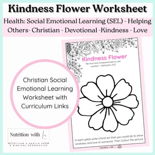 Kindness Flower Worksheet | Christian| Healthy Relationship| Devotional SEL | Kindness | Years F-6 - image 2 of 4