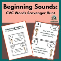 Beginning Sounds: CVC Words Scavenger Hunt, 1st, Phonics, Low-prep, Games - thumbnail 1 of 4