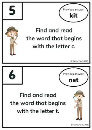 Beginning Sounds: CVC Words Scavenger Hunt, 1st, Phonics, Low-prep, Games - image 2 of 4