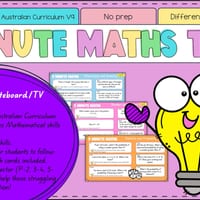 5 Minute Maths: No-Prep Differentiated Warm-Up Task Cards (Australian Curriculum Aligned)