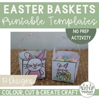 Easter Basket Craft Activity Template - 19 Printable Treat Basket Templates - thumbnail 1 of 5
