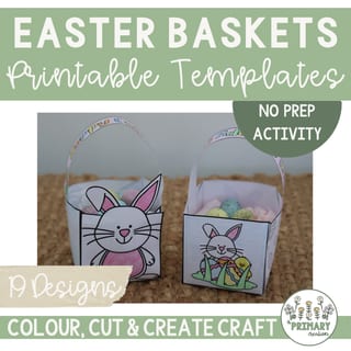 Easter Basket Craft Activity Template - 19 Printable Treat Basket Templates - image 1 of 5